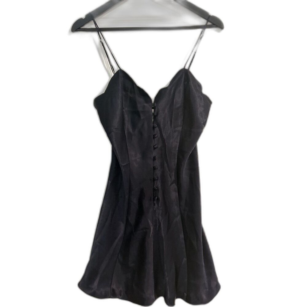Vintage Victoria's Secret Gold Label Satin Slip Nightgown Dark Blue Size Medium